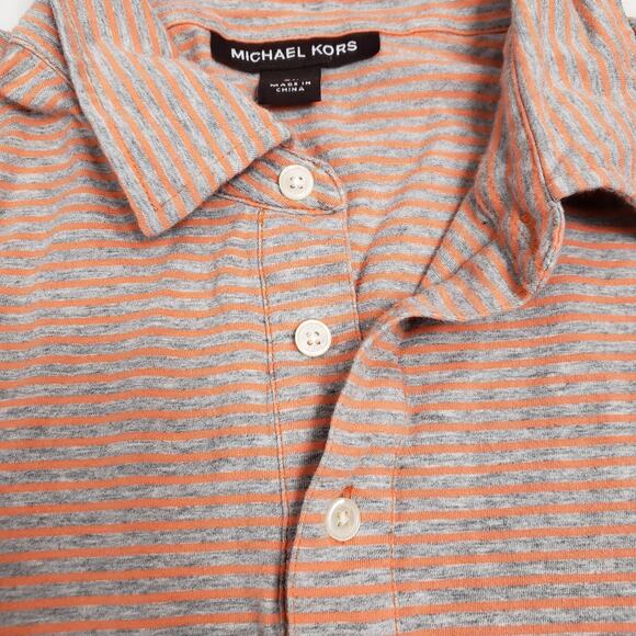 Michael Kors Stripe Polo Size X Large Short Sleeve Preppy Sporty Athleisure - Picture 3 of 8